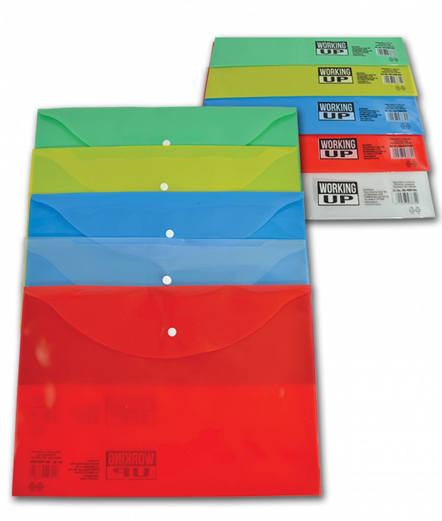 Mapa plastic cu buton A4  WUP 140mic Rosu