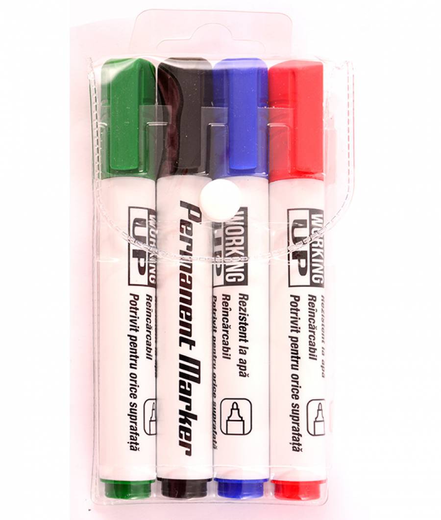 Permanent marker W-UP set 4 culori