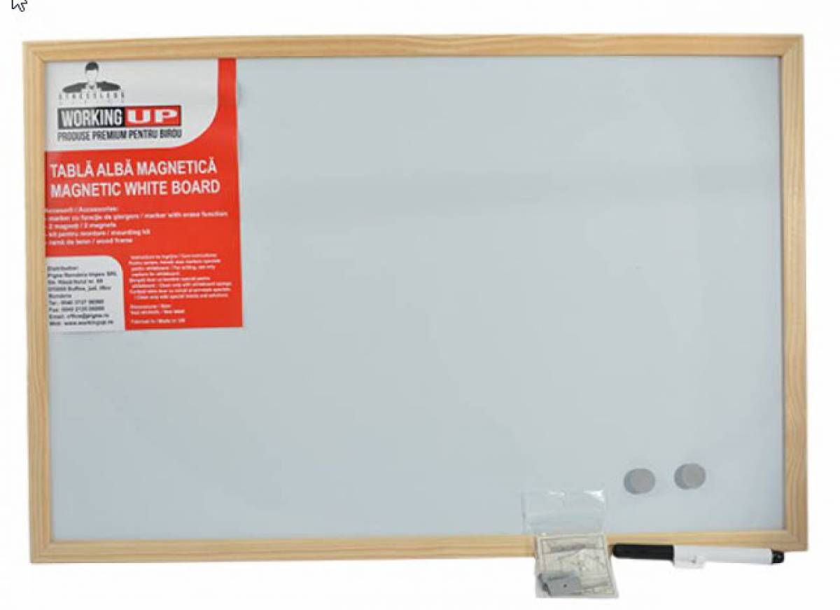 Whiteboard magnetic cu rama de lemn  40*30cm