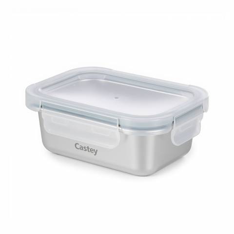 Caserola ermetica dreptunghiulara 420 ml pentru microunde si frigider Castey premium