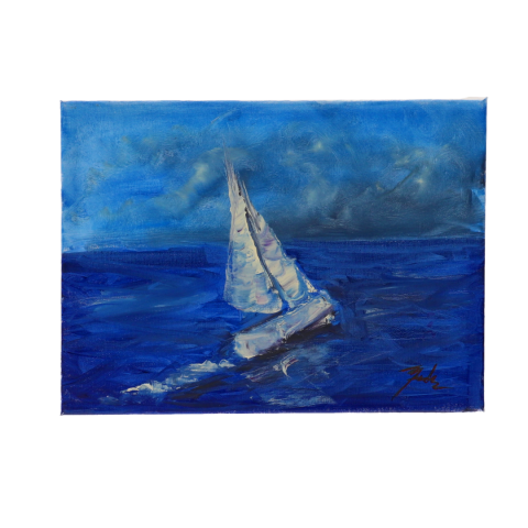 Pictura in ulei pe panza cu sasiu de lemn "Nostalgia în Amurg" 30X40cm