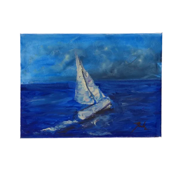 Pictura in ulei pe panza cu sasiu de lemn "Nostalgia în Amurg" 30X40cm