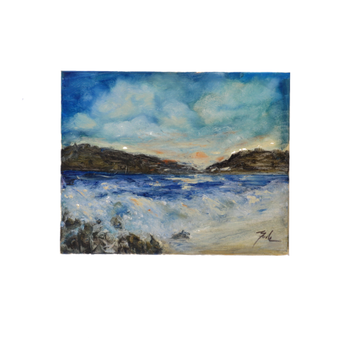 Pictura in ulei pe panza cu sasiu de lemn "Nostalgia în Amurg" 40X50cm
