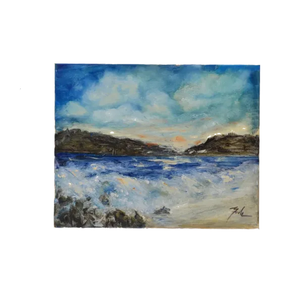 Pictura in ulei pe panza cu sasiu de lemn "Nostalgia în Amurg" 40X50cm