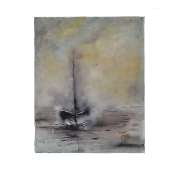 Pictura in ulei pe panza cu sasiu de lemn "Nostalgia în Amurg" 45X40cm
