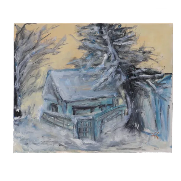 Pictura in ulei pe panza cu sasiu de lemn "Nostalgia în Amurg" 45X55cm