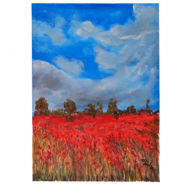 Pictura in ulei pe panza cu sasiu de lemn "Nostalgia în Amurg" 50x70cm