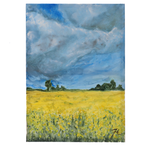Pictura in ulei pe panza cu sasiu de lemn "Nostalgia în Amurg" 50x70cm